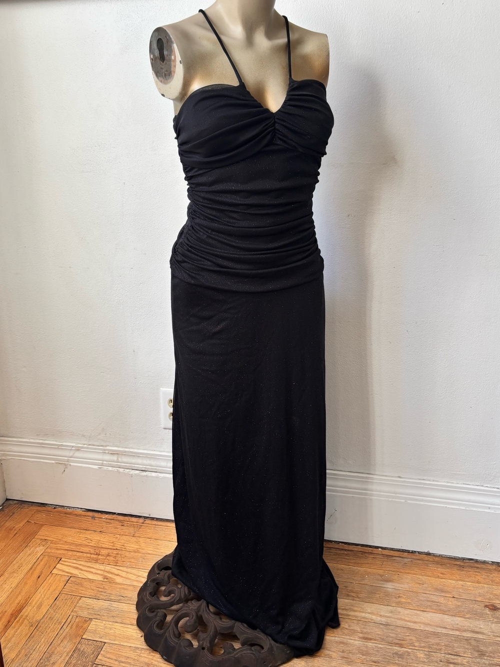 Y2k City Triangles Black Glitter Maxi